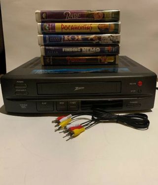 Zenith Vcr Vrm4120 Vhs Player Recorder W/5 Movies No Remote,