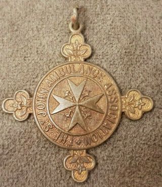 Vintage The St John Ambulance Association Medallion Badge Numbered & Named