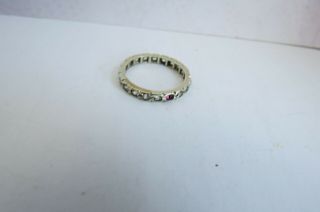 VINTAGE 1960s 9ct white Gold Paste Eternity Band RING 1.  7 grams 3