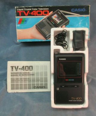 Casio Liquid Crystal Color Tv - 400 Handheld T.  V Box Instructions Earbud