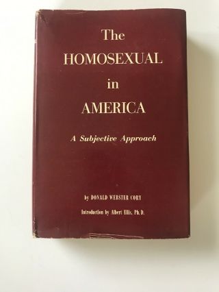 The Homosexual In America By Donald Cory,  1957 Hcdj Gay History