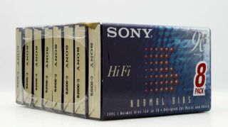Sony C - 90hfb 90 Min Type I Normal Bias Blank Cassette Audio Tape 8 Pack