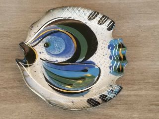 Vtg Sascha Brastoff Pottery Fish Plate 6 1/2 