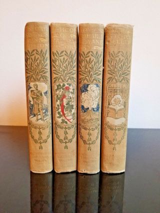 Young Folks Library 3rd Ed,  1910,  4 Volumes,  Thomas Bailey Aldrich,  One Signed