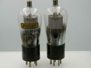 Pair Philco Type 24 Globes Test Nos 1050gm & 1050gm Engraved Serious Tubes H360