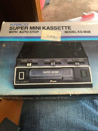 Nos Vintage Kraco Mini Kassette Car Stereo Cassette Player Ks - 960e