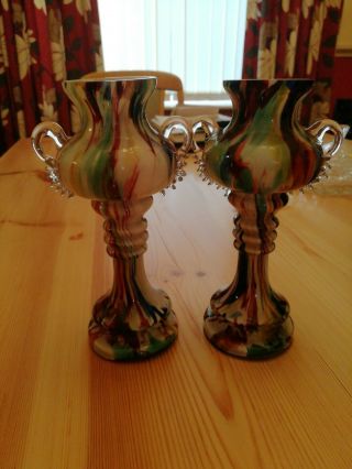 Vintage Murano Glass Bud Vases,  7inches