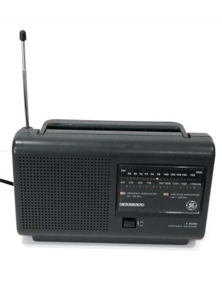 Vintage Ge General Electric Portable Radio Receiver No.  7 - 2662c Fm Am 2 Band