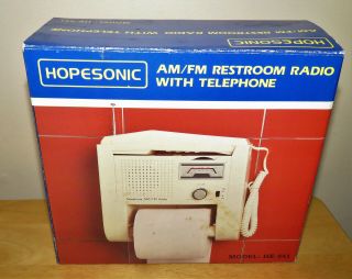 Hopesonic Am/fm Restroom Radio With Telephone Bathroom Vintage