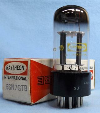 Raytheon 6sn7gtb Vacuum Tube Nos/nib Gray Plates O Getter