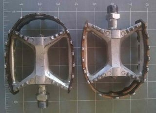 Vintage Hti Model A - 10 Bear Trap Flat - Cage Bmx Pedals 9/16 " Old School