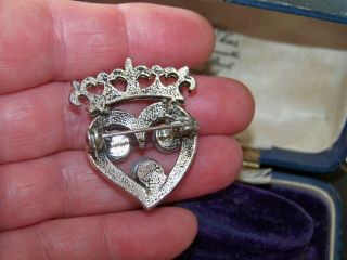 VINTAGE JEWELLERY SCOTTISH CELTIC LUCKENBOOTH HEARTS CROWN LOVE TOKEN BROOCH PIN 2