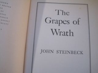 John Steinbeck  Grapes Of Wrath  Hardcover 1st Ed.  1939