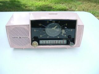 General Electric Pink Clock Radio Vintage Ge
