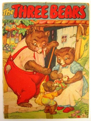 The Three Bears Copyright 1943 By Whitman Publishing Co.  Usa Linen - Like Cover