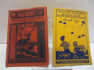 Vtg Old 1934 Life Reading Service Book Science Stories Health Stories Two Sample