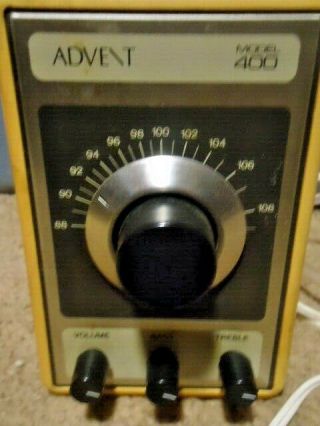 Vintage Advent Model 400 Tabletop Fm Radio Receiver,  Aux - No Speaker