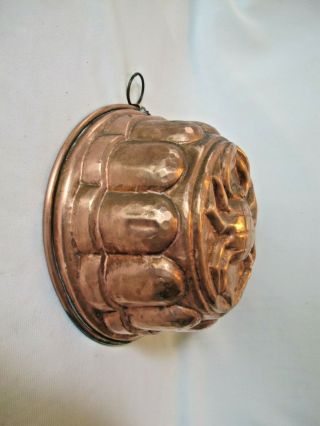 Vintage Copper Crab Jello Cake Mold Tin Lined Brass Wall Decor 3