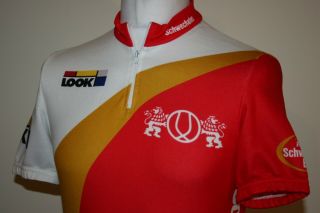 Schwechater Bier / Look Red/white/gold S/s Vintage Cycling Jersey Shirt L Top