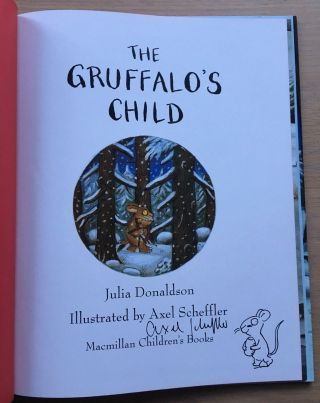 Axel Scheffler Signed THE GRUFFALO ' S CHILD Art Drawing JULIA DONALDSON 1st /47th 2