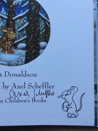 Axel Scheffler Signed THE GRUFFALO ' S CHILD Art Drawing JULIA DONALDSON 1st /47th 3