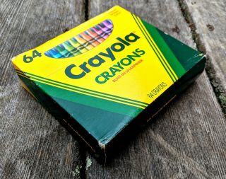 1990 Vintage 64 Crayola Crayons - Indian Red & Sharpener Binney & Smith 3