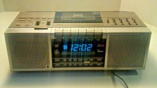 Vintage Ge Stereo Fm Am Clock Radio Cassette Recorder Model 7 - 4965a