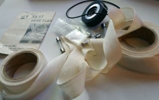 Akai head cleaner box,  pinch roller belt cloth rolls fuses fits reel to reel tape 2