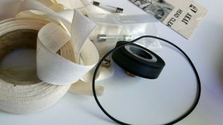 Akai head cleaner box,  pinch roller belt cloth rolls fuses fits reel to reel tape 4