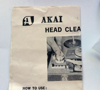 Akai head cleaner box,  pinch roller belt cloth rolls fuses fits reel to reel tape 5