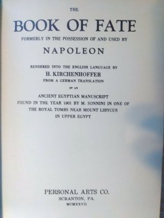 Book Of Fate Napoleon Occult 1927 Hardcover ancient Egypt manuscript 7