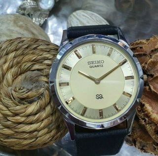 Vintage Seiko Quartz Stainless Steel Slim Wrist Watch