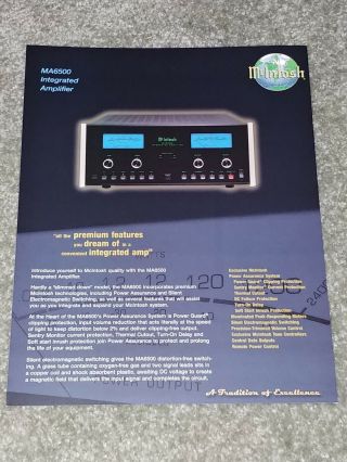 Mcintosh Ma6500 Integrated Amplifier Sales Brochure