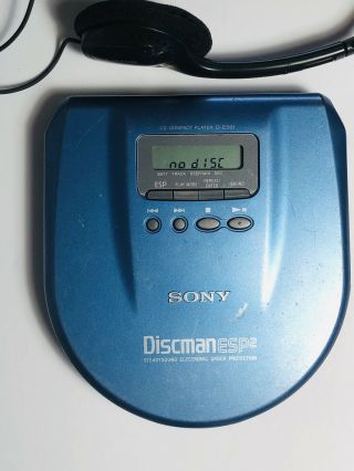 Sony Discman Personal Portable Cd Player Esp2 W/sony Headphones & Cd,