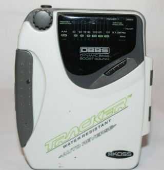 Koss Model Pp210 Tracker Water Resistant Am/fm Radio & Cassette Player Vintage