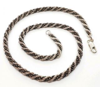 Ornate Vintage Signed Milor 925 Sterling Silver Italy Modernist Chain Necklace