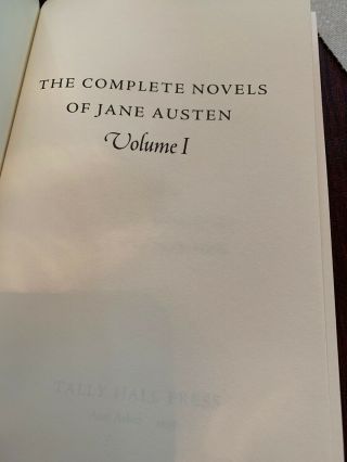 Complete Novels of Jane Austen,  1996 Tally Press Fine Binding Volume 1 3