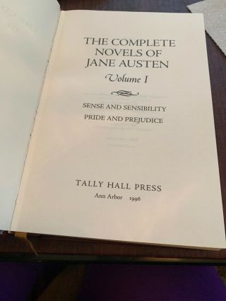 Complete Novels of Jane Austen,  1996 Tally Press Fine Binding Volume 1 4