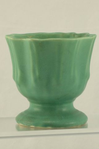 Vintage Mccoy Brush Art Pottery Vase Planter Green Matte Finish Arts & Crafts