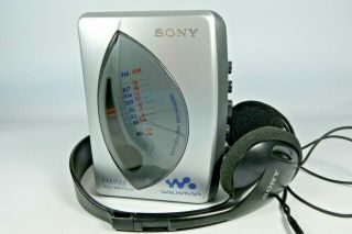 Old Vintage Sony Walkman Wm - Fx193 Personal Cassette Player With Headphones