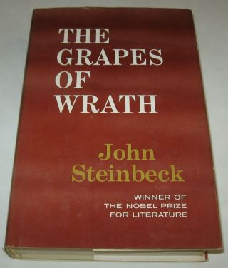 The Grapes Of Wrath By John Steinbeck (hardcover,  Dust Jacket,  Book Club Edition)