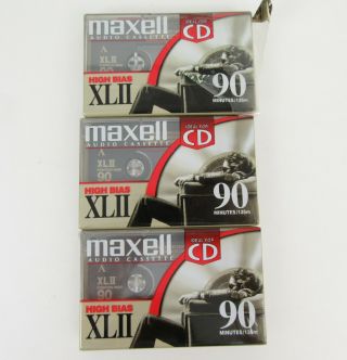 Maxell Xlii 90 Blank Cassette Tape Set Of 3 High Bias Type Ii