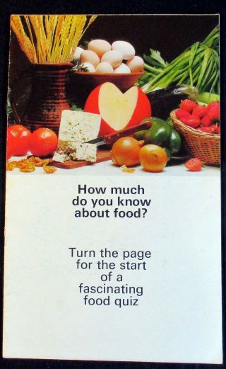 Vintage Sanitarium How Much Do You Know About Food Quiz & Recipe Booklet 1966