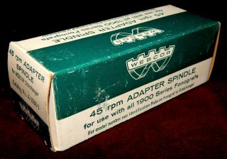 VINTAGE 1950 ' S WEBCOR 45 RPM ADAPTER SPINDLE NO.  A - 1030 - 1 NOS NEAR W/BOX 3