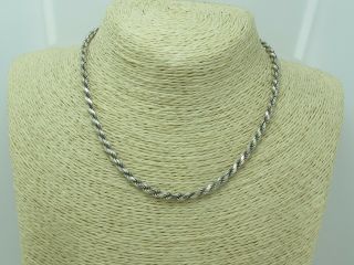 Vintage Sterling Silver 925 Heavy Twisted Rope Chain Necklace 19.  7 Grams