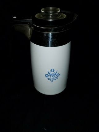 Vintage Corning Ware 10 Cup Electric Cornflower Blue Coffee Pot