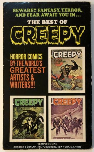 THE BEST OF CREEPY Edited by James Warren (Vampirella) VTG 1971 Tempo Paperback 2