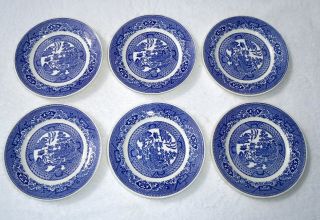 6 Vintage Blue Willow 6.  25 