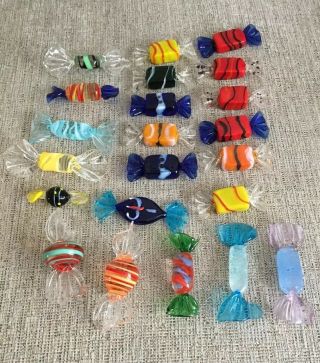 22pcs Vintage Murano Glass Sweets Wedding Party Candy Ornaments Decorations Gift
