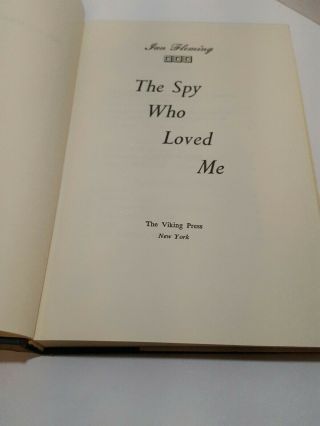 The Spy Who Loved Me Ian Flemming James Bond 007 Hardcover Book 1962 5